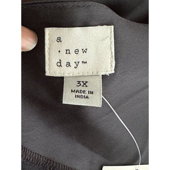 Women’s A NEW DAY Black Slip Dress 3XL, Silky Satin  V-Neck Adjustable Strap - Picture 3 of 9